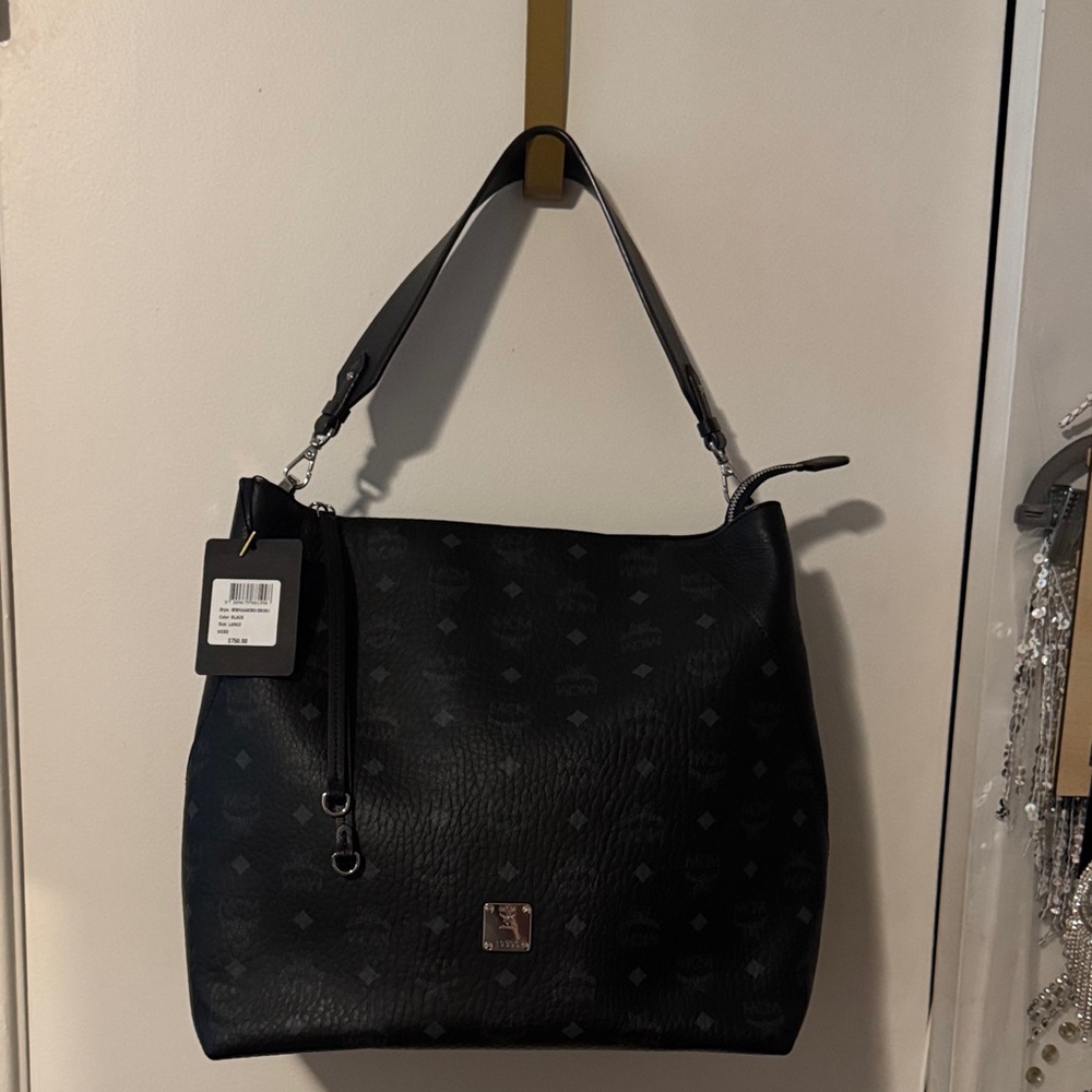 MCM Black Monogram Shoulder Bag